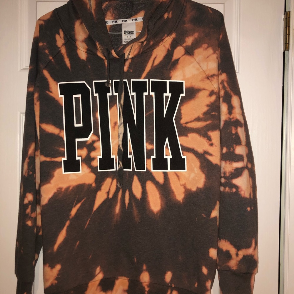 Bleach dye tie dye hoodie sweatshirt